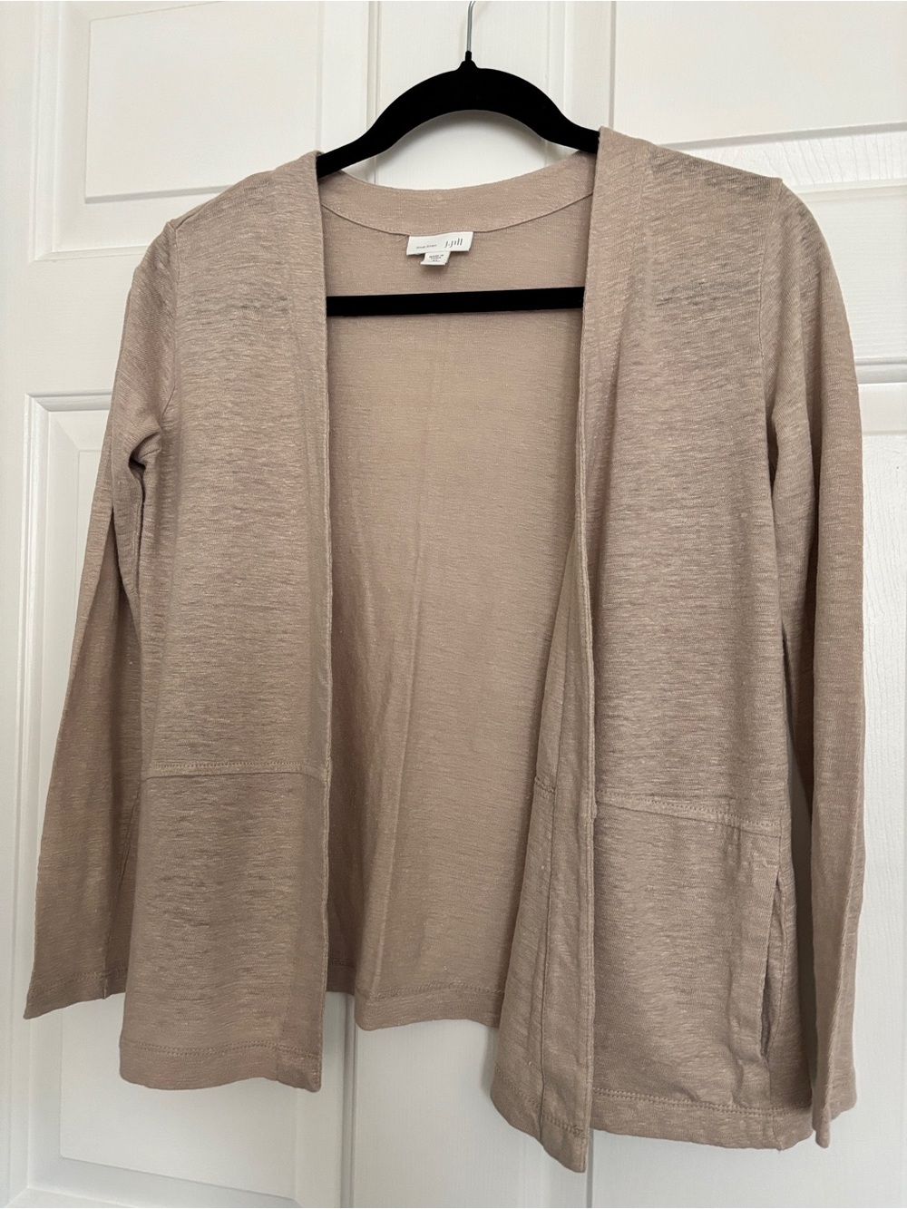 J jill Love Linen Open-Front Cardigan Sweater EUC - Beige Linen XS